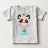 Baby T-shirt met Koning Panda (Voorkant)