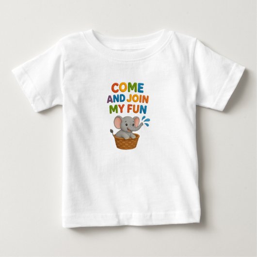 Baby T-shirt met leuke olifant (Voorkant)