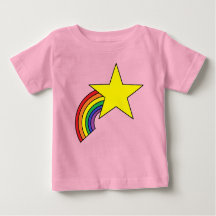 Baby T-shirt met regenboog en geel Star-ontwerp