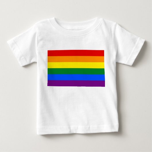 Baby T-shirt met regenboogvlag (Voorkant)