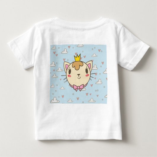 Baby T-shirt met Schattige Cat Design – Schattig e (Achterkant)