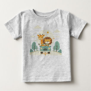 Baby T-shirt met Schattigee Cartoon Dieren Print