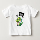 Baby T-shirt met Schattigee hongerige krokodil (Voorkant)