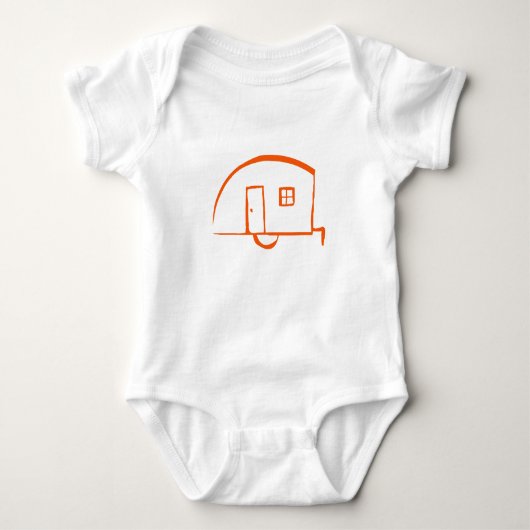 Baby T-shirt met  trappenaanhangwagen (Voorkant)