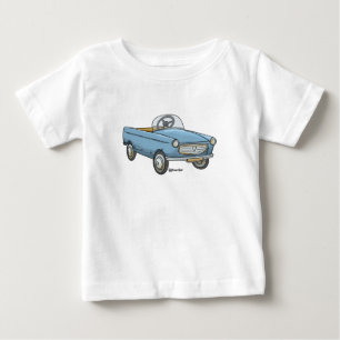 Baby t-shirt met vintage Peugeot trapauto