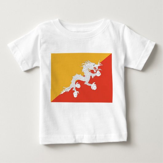 Baby T-shirt met vlag van Bhutan (Voorkant)