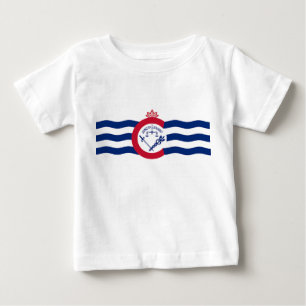 Baby T-shirt met vlag van Cincinnati City, VS.