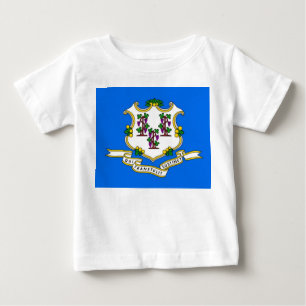 Baby T-shirt met vlag van Connecticut