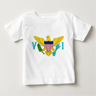 Baby T Shirt met vlag van de Maagdeneilanden, VS