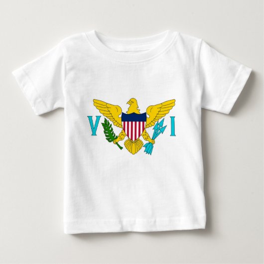 Baby T Shirt met vlag van de Maagdeneilanden, VS (Voorkant)