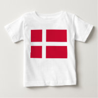 Baby T-shirt met vlag van Denemarken