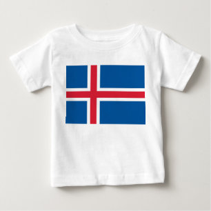 Baby T-shirt met vlag van IJsland