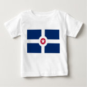 Baby T-shirt met vlag van Indianapolis City, Veren (Voorkant)