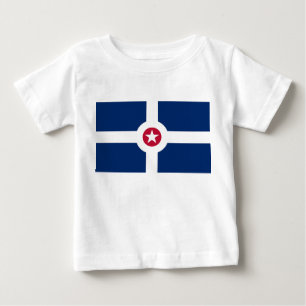 Baby T-shirt met vlag van Indianapolis City, Veren
