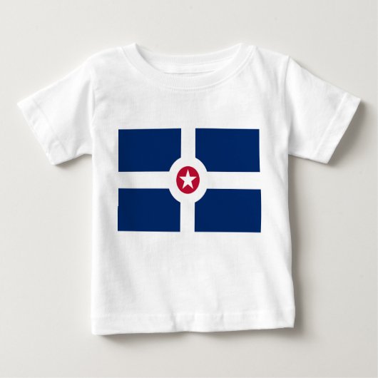Baby T-shirt met vlag van Indianapolis City, Veren (Voorkant)
