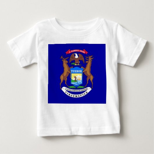 Baby T-shirt met vlag van Michigan, V.S.A. (Voorkant)
