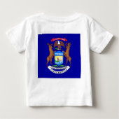Baby T-shirt met vlag van Michigan, V.S.A. (Achterkant)