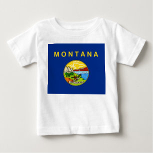 Baby T Shirt met vlag van Montana, Verenigde State