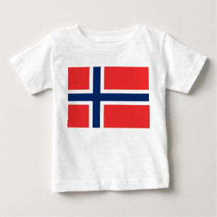 Baby T-shirt met vlag van Noorwegen