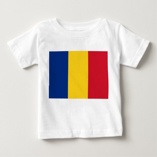 Baby T-shirt met vlag van Roemenië (Voorkant)