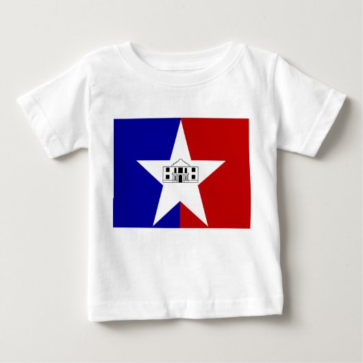 Baby T-shirt met vlag van San Antonio, U.S.A. (Voorkant)