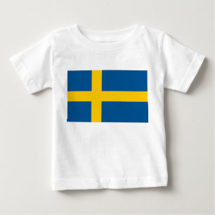 Baby T-shirt met vlag van Zweden