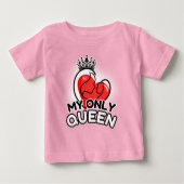 Baby T-Shirt: Mijn enige Koningin (roze) (Voorkant)