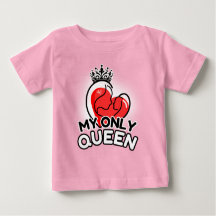 Baby T-Shirt: Mijn enige Koningin (roze)