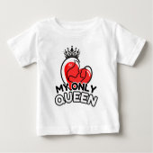 Baby T-Shirt: Mijn enige Koningin (wit) (Voorkant)