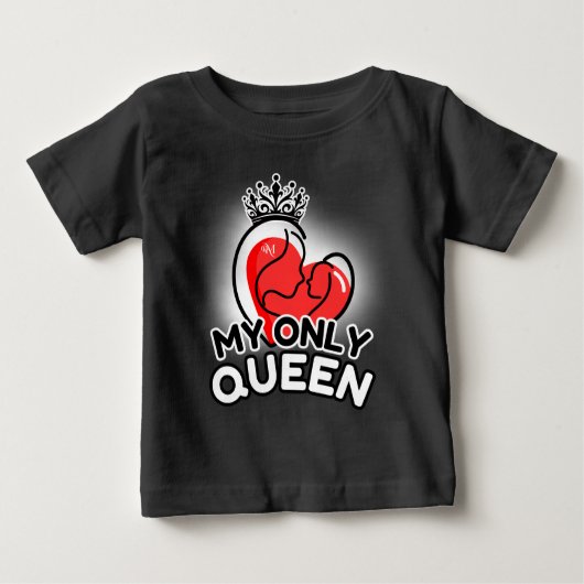 Baby T-Shirt: Mijn enige Koningin (zwart) (Voorkant)