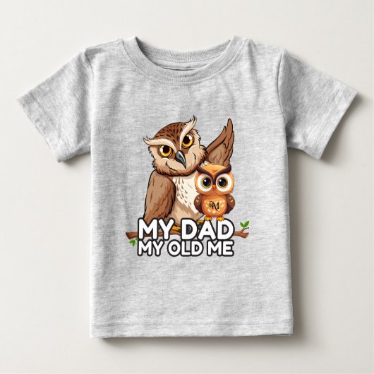 Baby T-shirt: Mijn vader Mijn oude ik (grijs) (Voorkant)