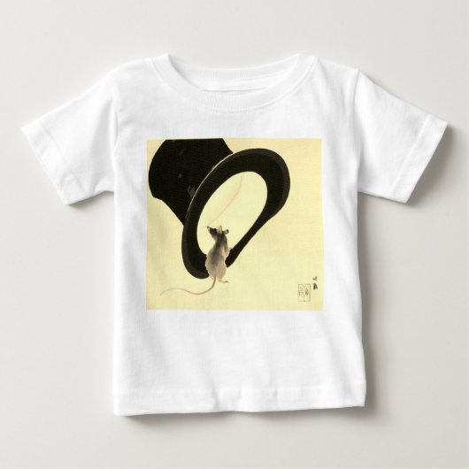 BABY-T-SHIRT-MUIS MET TOP-HAT (Voorkant)