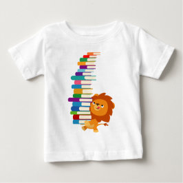 Baby T-shirt van de Voracious Reader (Cartoon leeu