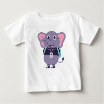 Baby T-shirt van fijne jersey met olifantprint