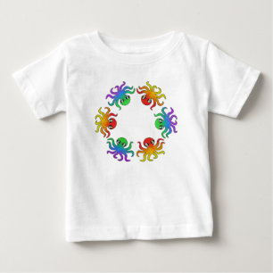 Baby T-shirt - Verlopend inktvis (wit)