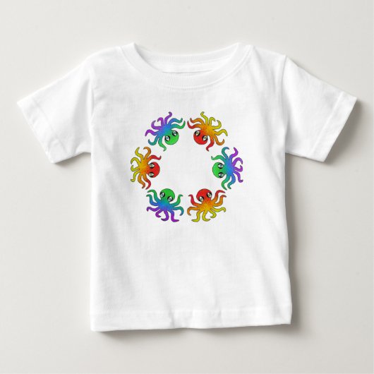 Baby T-shirt - Verlopend inktvis (wit) (Voorkant)