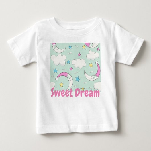 baby t-shirt voor schattige wolkenmaan (Voorkant)
