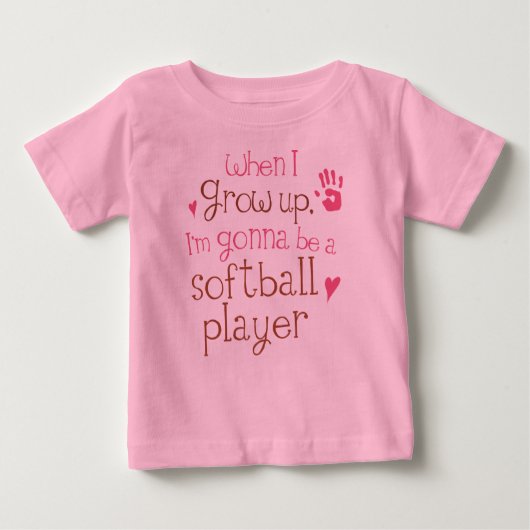 Baby T-Shirt voor Softball Player (Future) Baby (Voorkant)
