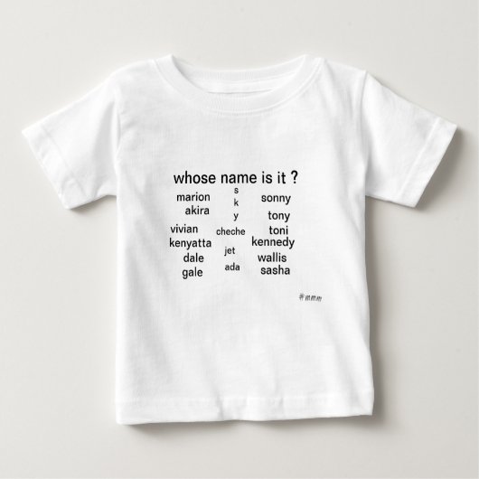 Baby T-shirt, wiens naam is het? door Europol (Voorkant)
