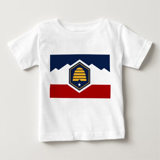 Baby T-Shirt with Flag of Utah, USA (Voorkant)
