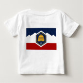 Baby T-Shirt with Flag of Utah, USA (Achterkant)