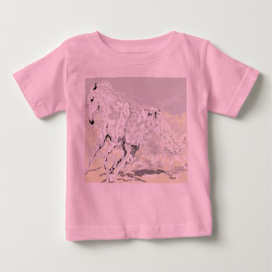 Baby T-shirt Witte Hengst (Voorkant)