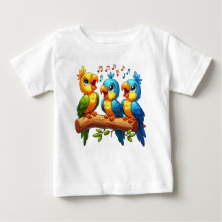 Baby T-shirts met Schattigee papegaaienillustratie