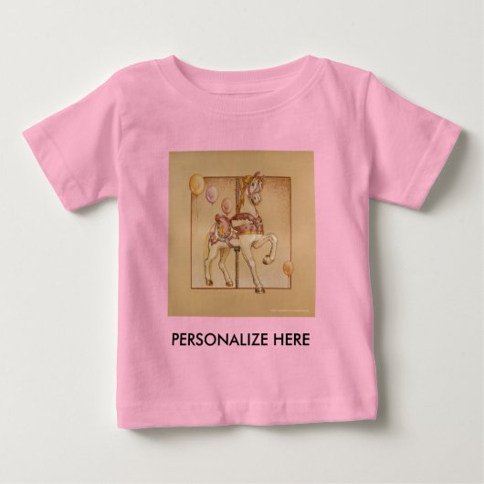 Baby, T - shirts - Paarse Pony Carrousel (Voorkant)