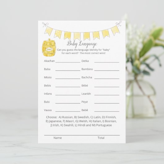 Baby Taal Spel Jongen Teddy Bear Kaart (Staand voorkant)