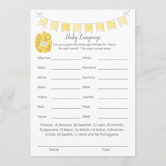 Baby Taal Spel Jongen Teddy Bear Kaart (Voorkant)