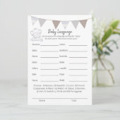 Baby Taal Spel Moderne Baby Olifant Kaart (Staand voorkant)