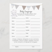 Baby Taal Spel Moderne Baby Olifant Kaart (Voorkant)