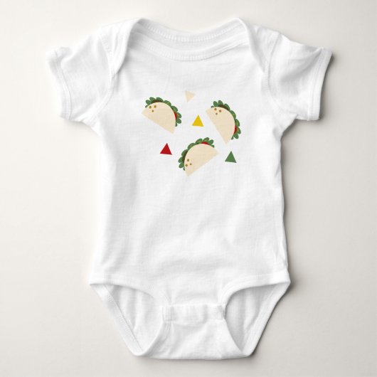 Baby Taco Party Personalized Fiesta Tacos Romper (Voorkant)