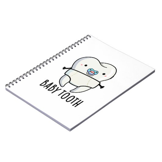 Baby Tand Grappige Tanden Stomme Pun  Notitieboek (Linkerzijde)